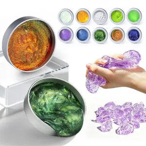 Multiple Styles Jar High Transparency Liquid Glass Slime, Pearlized/color Changing/luminescent Transparent, Reusable Stress Relief Slime for Kids and Adults