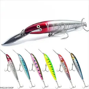 42.5G Deep Diving Trolling Minnow Hard Lure, Long Metal Lip Long Cast Saltwater Offshore Bait With Sharp Treble Hooks, Realistic Swimming Action Tackle Targeting Tuna And Kingfish, Gear For Recreational Big Game Anglers