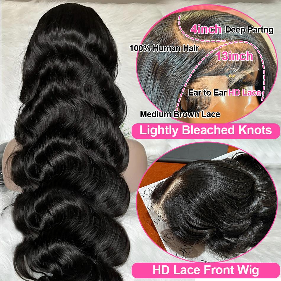 Bling Hair 30 32 Inch 13x6 Body Wave Lace Front Wigs Human Hair 180% Density 13x4 Lace Front Wigs Pre Plucked For Black Women Bling Hair 30 32 Inch 13x6 Body Wave Lace Front Wigs Human Hair 180% Density 13x4 Lace Front Wigs Pre Plucked For Black Women