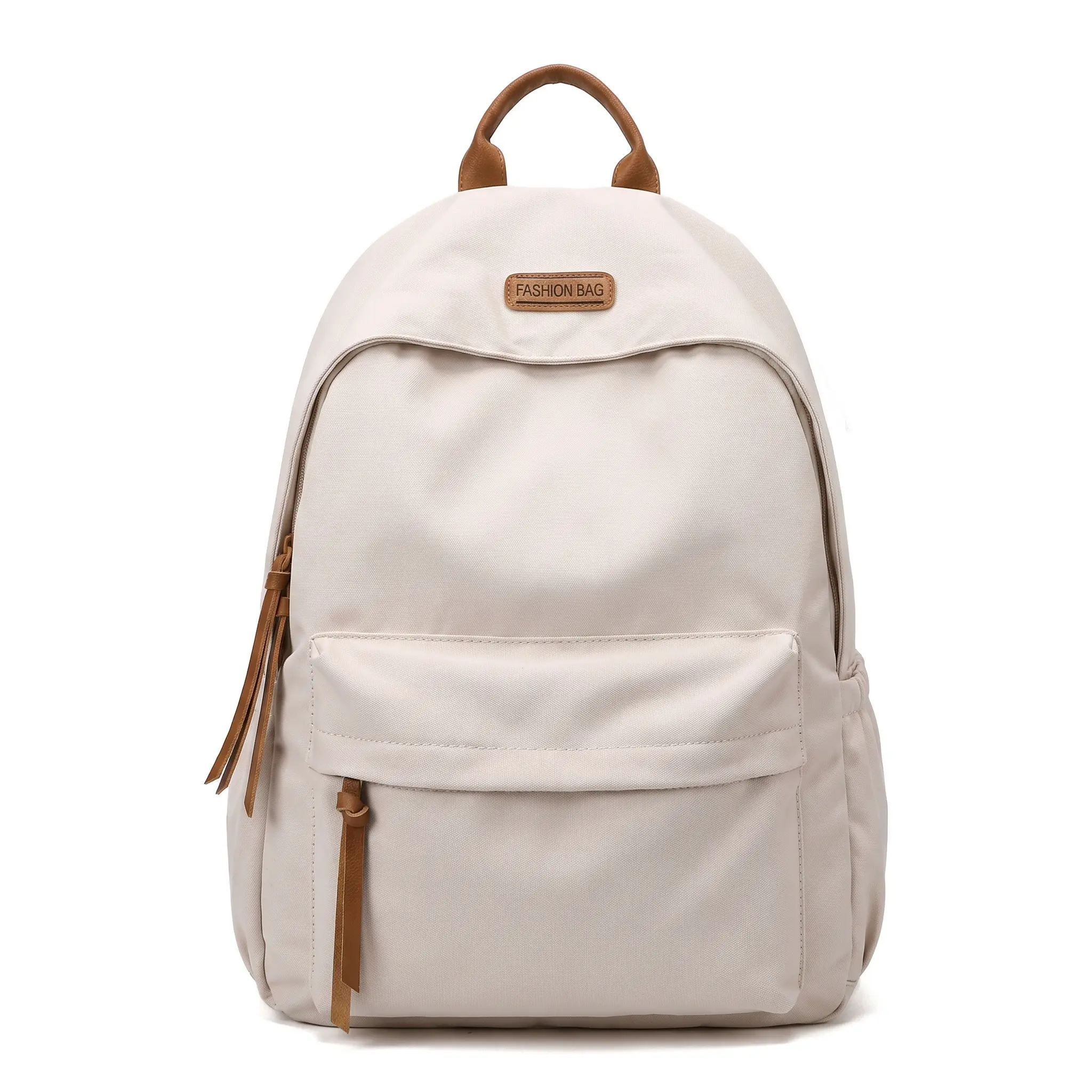 Women's Viral Minimalist Beige Backpacks for School, Built-in Organizer Backpack, Clean Girl Aesthetic, Lightweight, Large Capacity, Casual Campus Work Travel Functional Bag, Built-In Organizer Backpacks