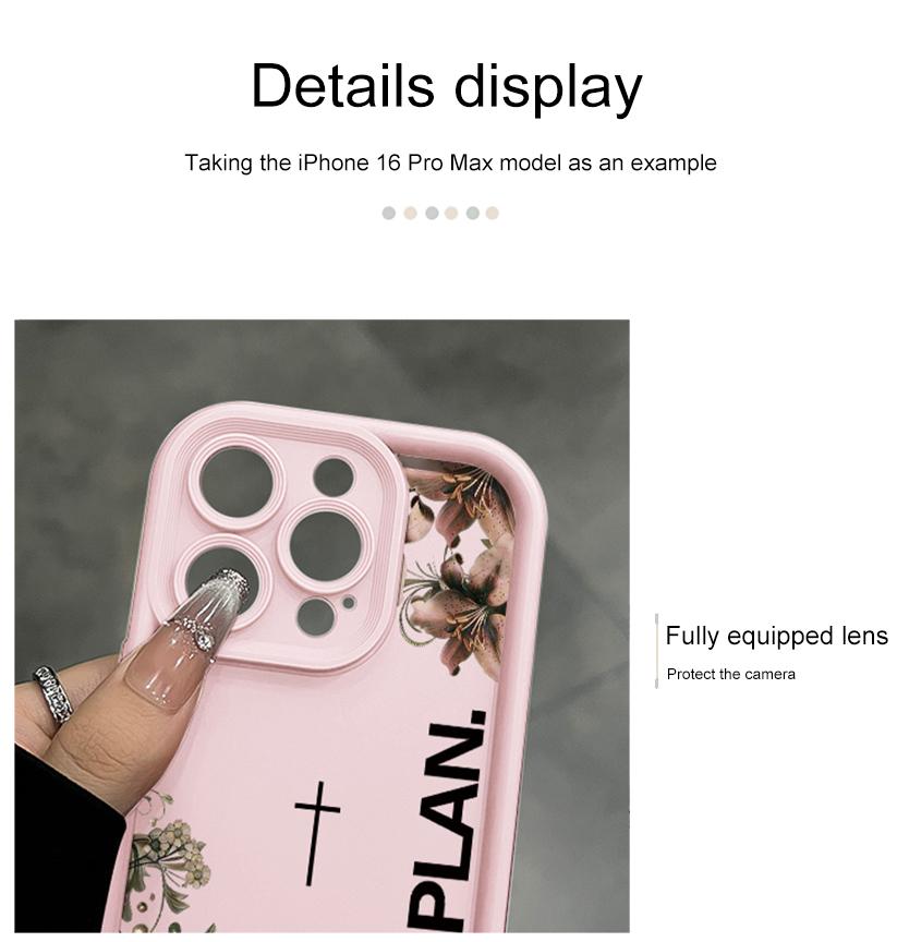 God's Plan Psalms 46:5 Lily Cross iPhone Case, Faith Floral Design Phone Case for iPhone 17 Pro Max 16 15 Plus 14 13 12 11 XR XS Galaxy S25 S24 S23 S22 S21, Shockproof Durable Protective Case,couple,edge,kpop,soft
