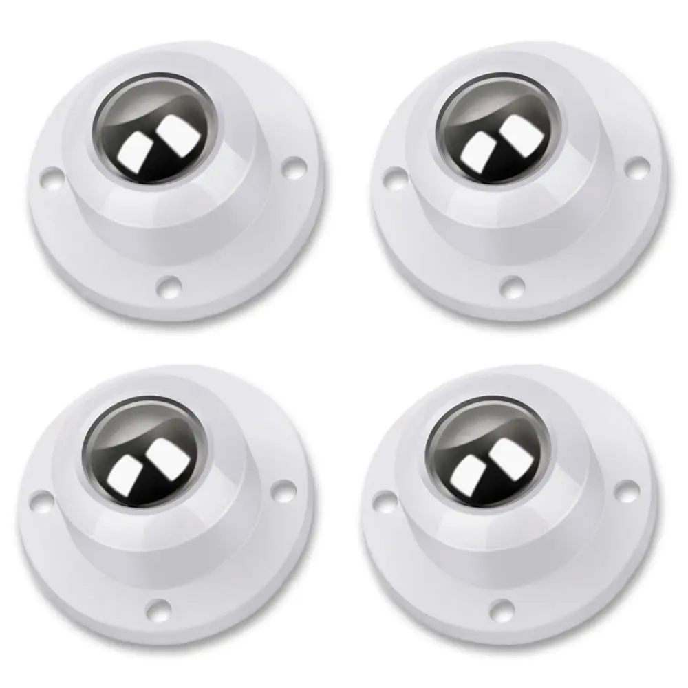 Self Adhesive Caster Wheels for Furniture,Storage Box,Trash Can,PC Stainless Steel  Pulley 360  Rotating Adhesive Caster Wheels 0.8 Inch Low Profile Swivel Wheels White 4 Pack