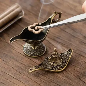 2026 New Retro Aladdin Genie Lamp Incense Holder, Vintage Style Incense Burner for Home Indoor Decor & Aroma Diffusion