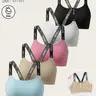 Teen Girls Training Bra 9-16Y, Wireless Breathable Sports Bra with Padded Letter Straps, Anti Nip Comfort Vest, Shockproof Underwear for Student Puberty, Sporty Breathable Bras, 1/2/3/5 Pack