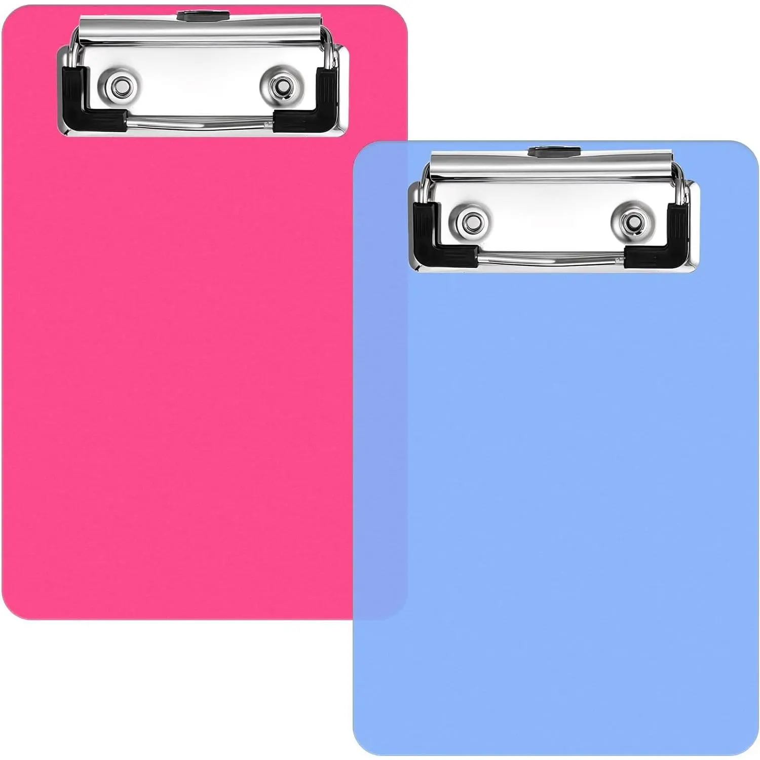2 PCS Mini Clipboard A6, 4" X 6" Small Clipboards Blue and Rose Red Portable Plastic Clipboard Pocket Size Clipboards, Mini Clip Board for Notepads Offices Restaurants Memo Size Receipt Pocket Lists