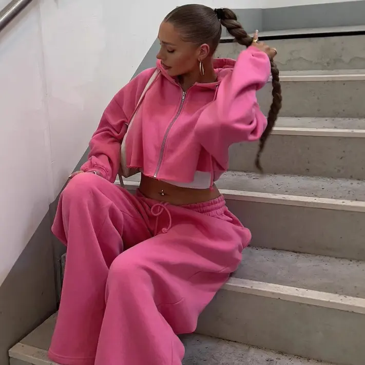 Women Casual 2‑Piece Tracksuit Set, Long Sleeve Sweatshirt & Sweatpants Outfit, Fashion Sport Loungewear For Daily Wear