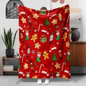 1Pc Sexy Red Christmas Pattern Blanket, Suitable For Sofa, Bed, Office, Gym Nap Blanket, For Outdoor Camping, Travel Cover, Ultra-Large Soft And Comfortable Blanket