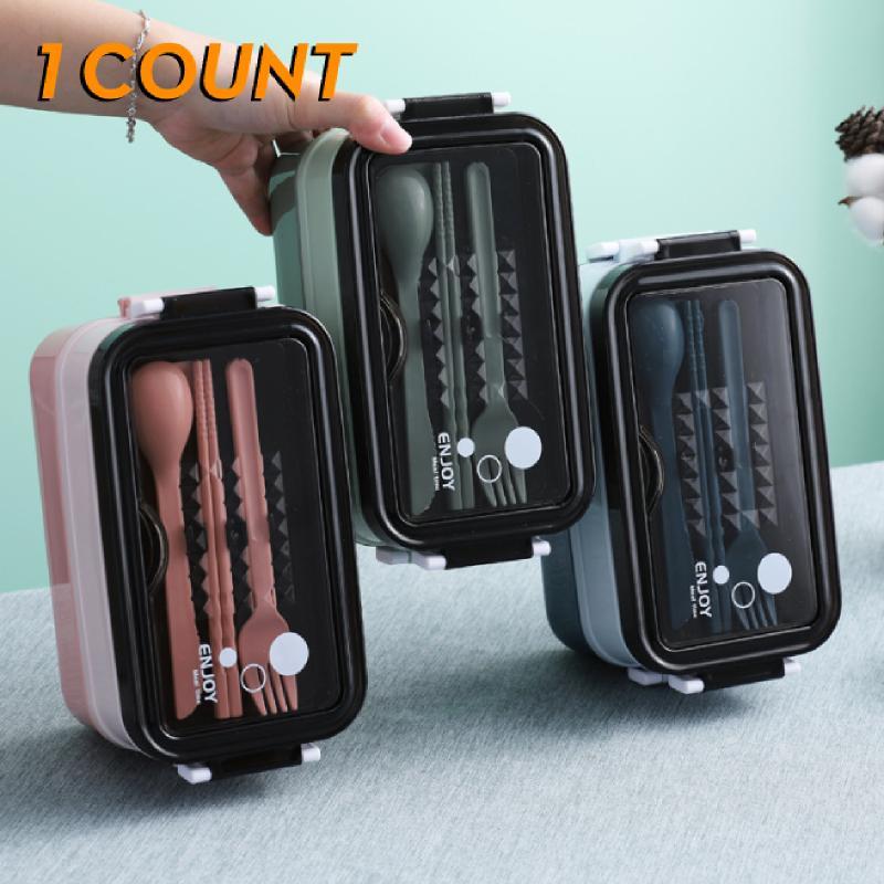 Portable Personal Lunch Box with Cutlery, Large Capacity Double Layer Insulated Lunch Box, Insulated Lunchbox Cooler, Household Kitchen Supplies for School, Office, Picnic, Traveling, Teenagers and Workers, Meal Prep Containers