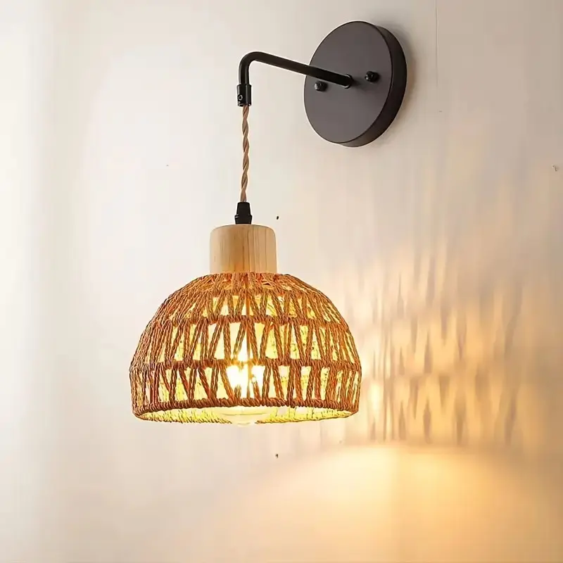 Rustic Handwoven Lampshade, Bohemian Vine Lampshade, Commercial & Home Decor, Suitable for Living Room, Study, Bedroom, 1/2/3 Pieces, Lighting Accessories