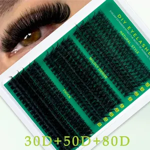 D Curl DIY Individual Eyelashes Clusters , Beginner Friendly, High Capacity Eyelash Book Suit For Diy Different Makeup Beauty, Thick Fluffy Fake Lashes Extensions Enlarge Eyes, Long Lasting Dense False Eyelashes, Easy To Use Segmented Lashes