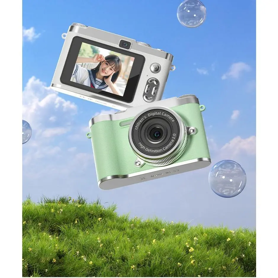 Retro CCD Compact Camera - 50MP CCD Sensor, 8X Zoom, Dual Lens Rear Selfie, 2.3" HD Touchscreen, Anti-Shake, ABS Plastic, USB 2.0 H6 Portable Digital Card Camera for Students, Travel