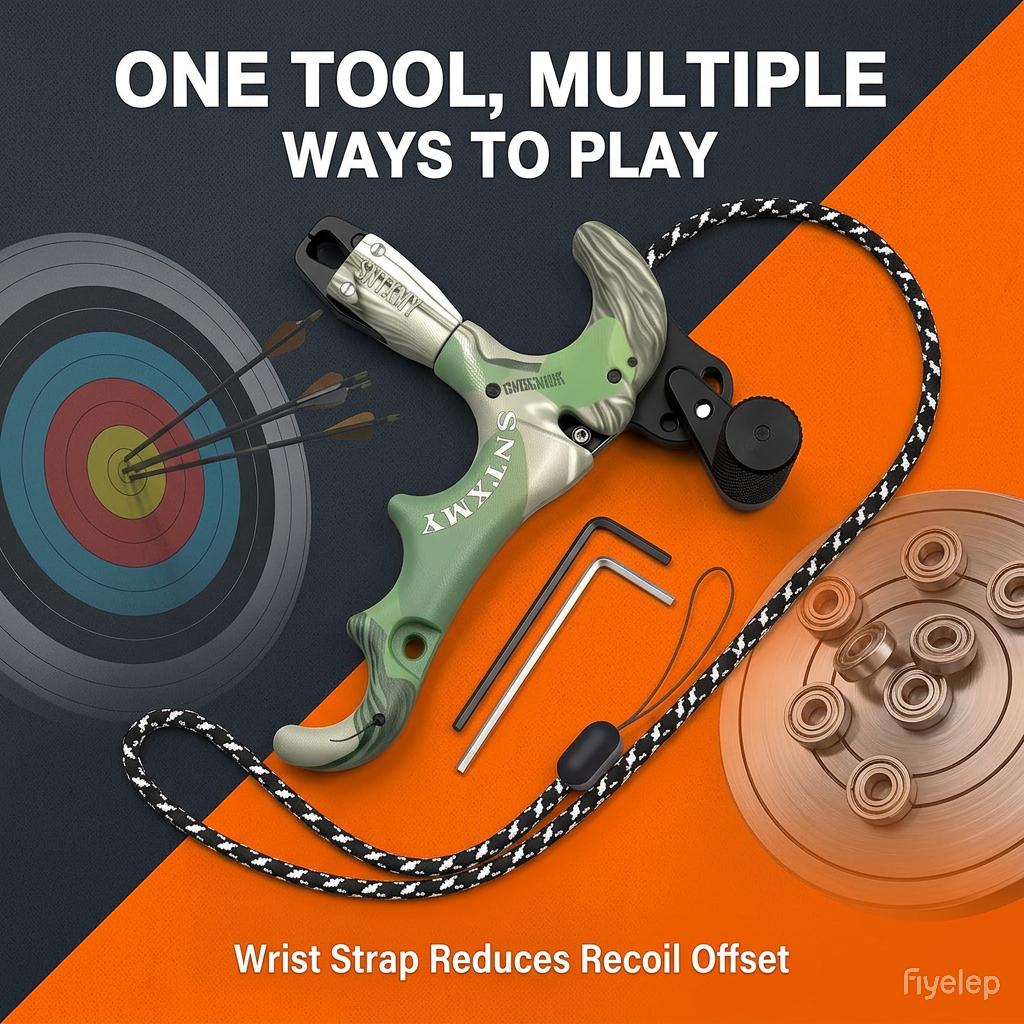 360 °   Swivel Compound Bow Release 4-Finger Grip Auto Closing Jaw Aluminum Alloy Head Adjustable Trigger Tension Camouflage Design for Bowhunting Outdoor Archery Smooth Consistent Shot Release Professional Archery Equipment Upgrade Your Bow Setup Reliabl