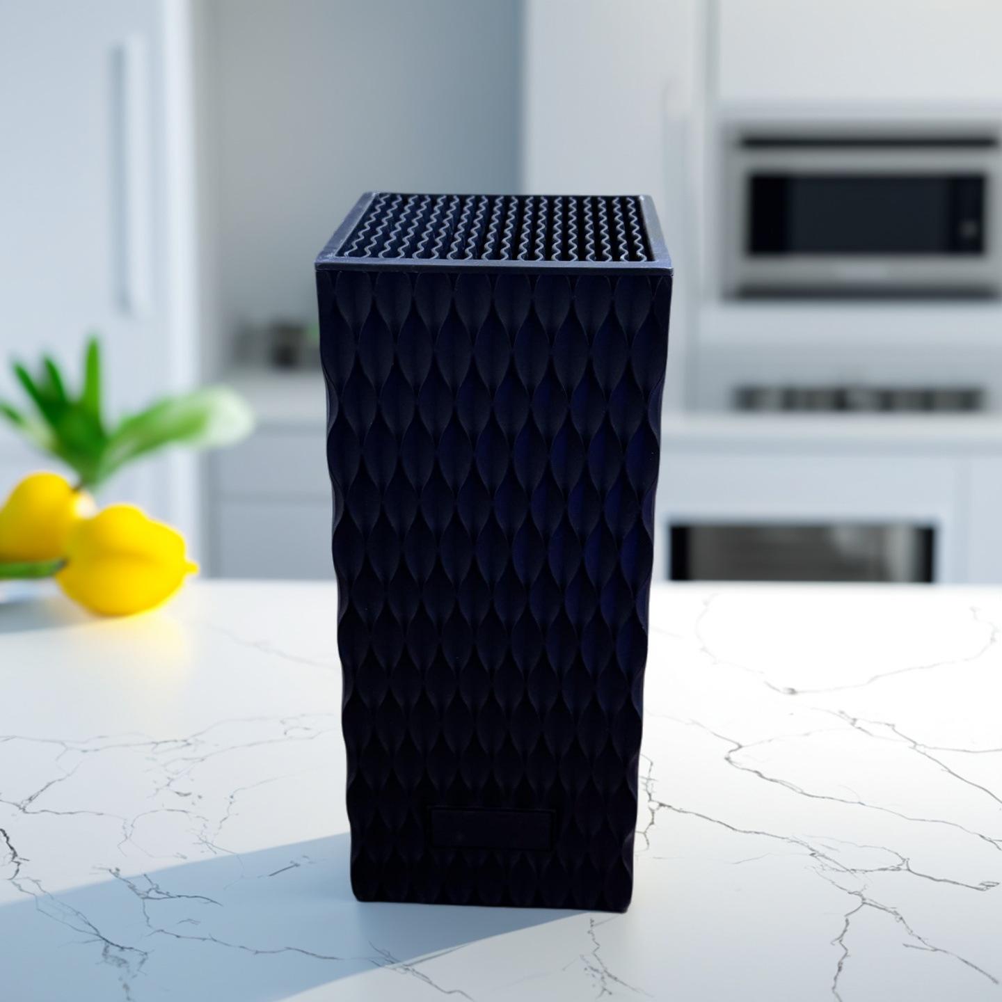 Modern diamond-shaped plastic knife holder, multifunctional knife rack, kitchen knife storage, free-insertion knife rack organizer