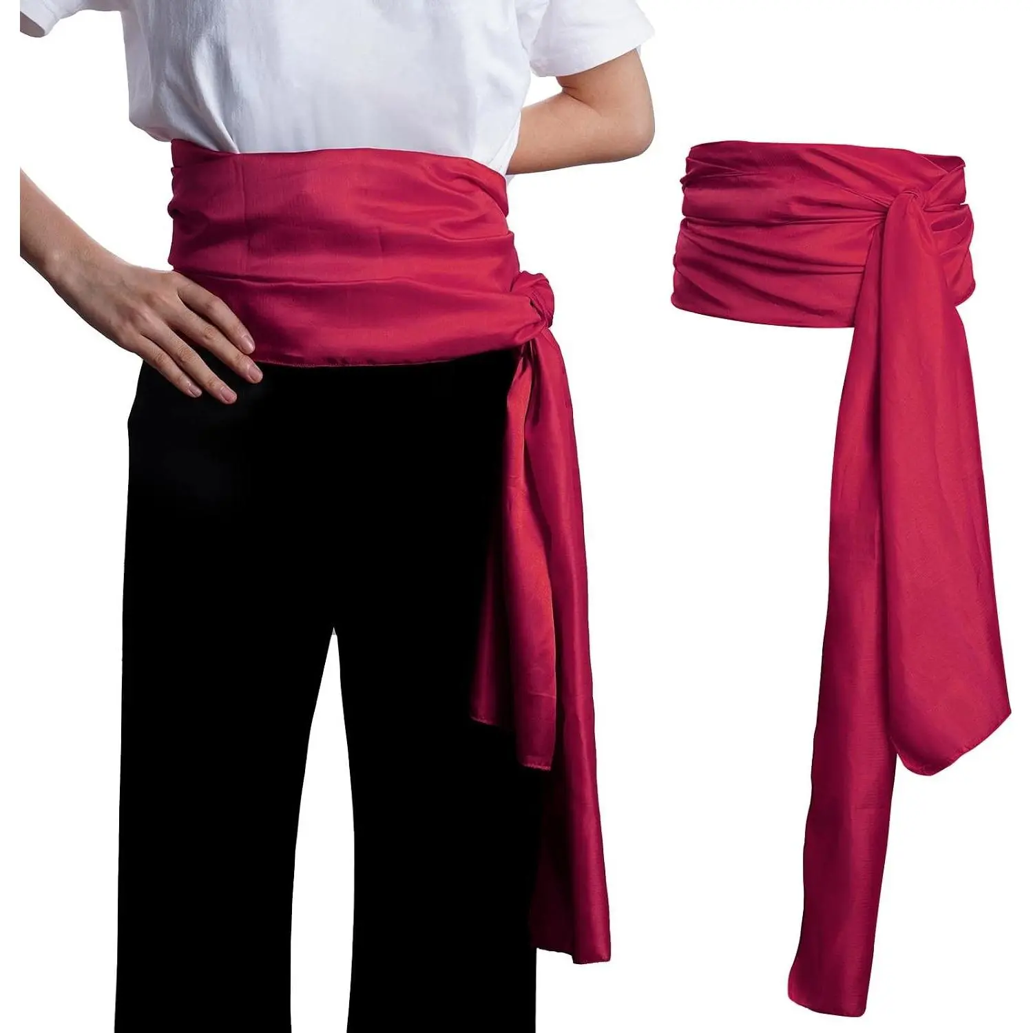 Satin Pirate Sash Medieval Renaissance Large Waist Belt Halloween Costume Accessory(Gift)