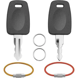 Luggage Keys, 2 Pcs T-S-A Keys for 002 007 Master Luggage Keys + 2 Pcs Key Ring + 2 Pcs Wire Keychain, Luggage Key Replacement for Bag Suitcase Luggage LockGift
