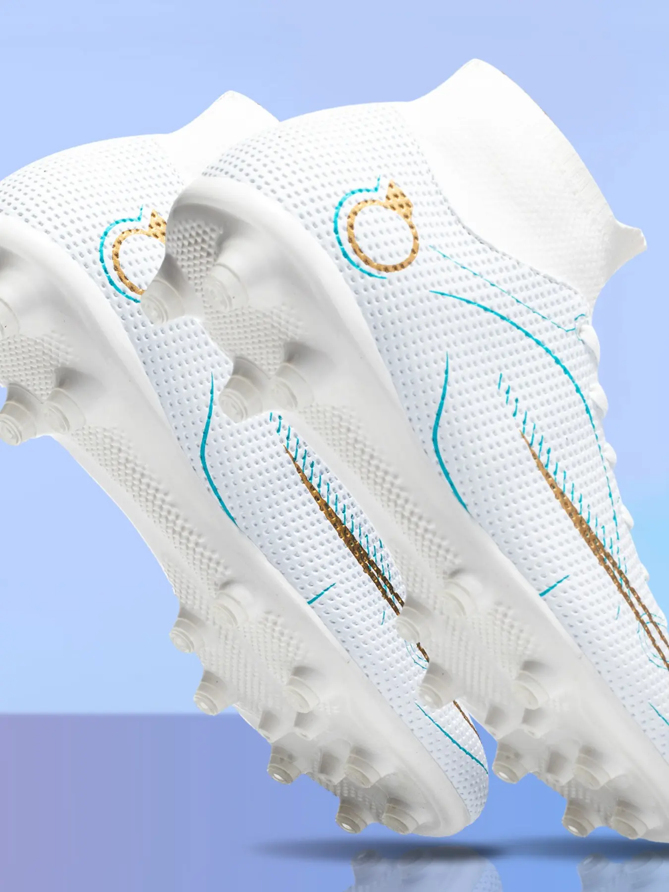 Breathable Football Shoes Fg/ag Long Studs for Artificial Grass, All-Season Anti-Slip Sports Shoes, Durable Ankle Protection