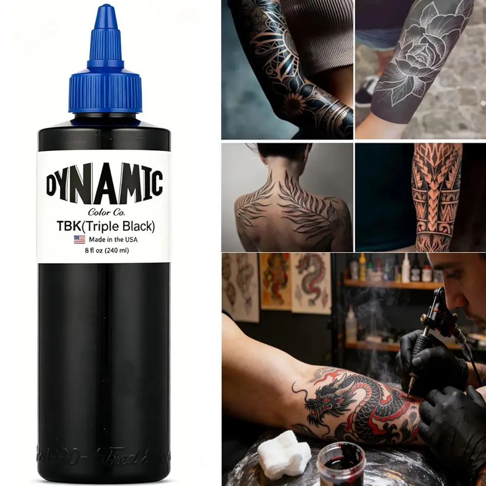 Tattoo Ink 240ML, Non-Toxic Liquid Pigment for Body, Eyebrow, Eyelids, Eyeliner Tattoos, Lip, Beauty Art Makeup, Tattoo Supplies & Accessories