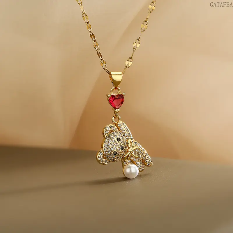 Women's Matching Sets - Pendant Necklace & Earrings Set, Micro-Inlaid Zircon Copper Jewelry, Elegant Versatile Accessories for Sports & Outdoor Outfits