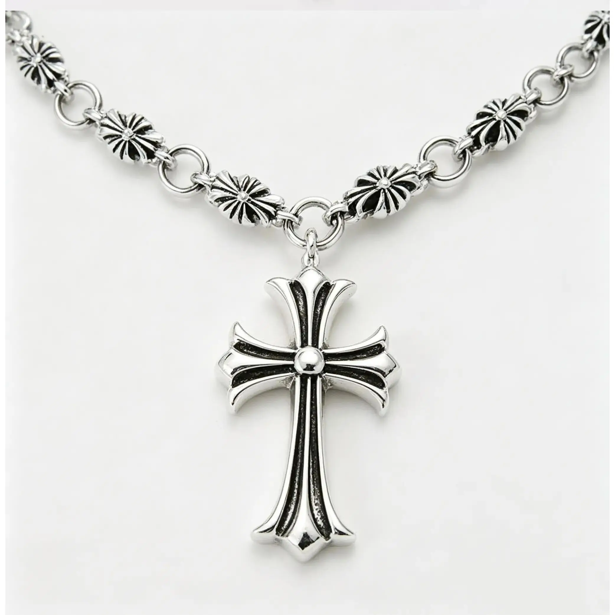 Vintage Cross Necklace for Men Women |   Stainless Steel Pendant Chain |   Y2K Trendy Jewelry Gift exquisite birthday set