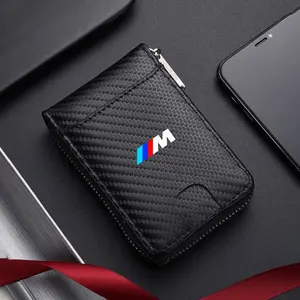 Carbon Fibre Leather Wallet, Credit Card Bag, Portable Purses for Bmw M Emblem, Models F07 F48 F39 F34 F40 F45 F46 G30 G20 G32 E70 X1 X2 X3 X4 X5