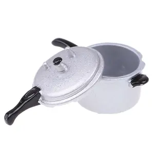 1:12 Simulation mini kitchen utensils model alloy pressure cooker, kitchen life scene food play