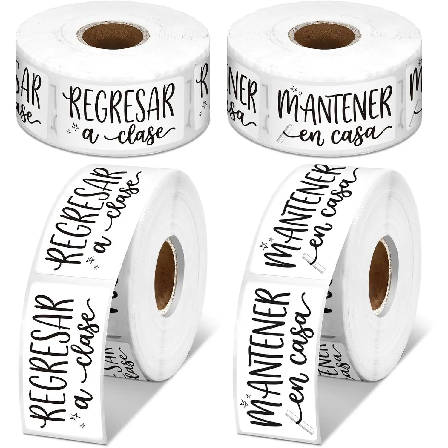 2 Rolls 1000 count Student Homework Folder Labels Return to School Keep at   to School Sticker Thermal Printed Labels Take  Folders for Elementary Students(Spanish)
