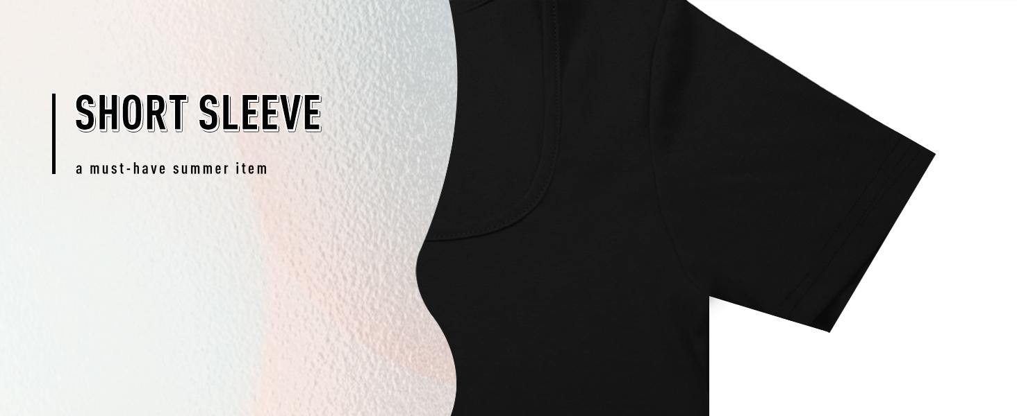 Short Sleeve Square Neck Crop Tops for Women Basic Slim Fit Cropped T-Shirt