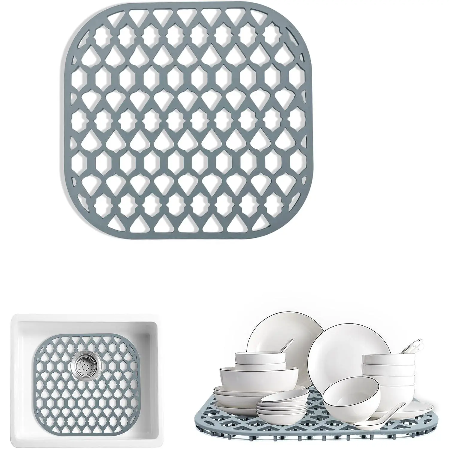 Sink Protectors Mats (13x11 & 14x12 & 16x12 & 18x16 & 19x14 & 21x16 & 22x13 & 25x16 & 26x14 & 28x14 & 30x16) for Bottom of Kitchen Sink (12”x11.5”)