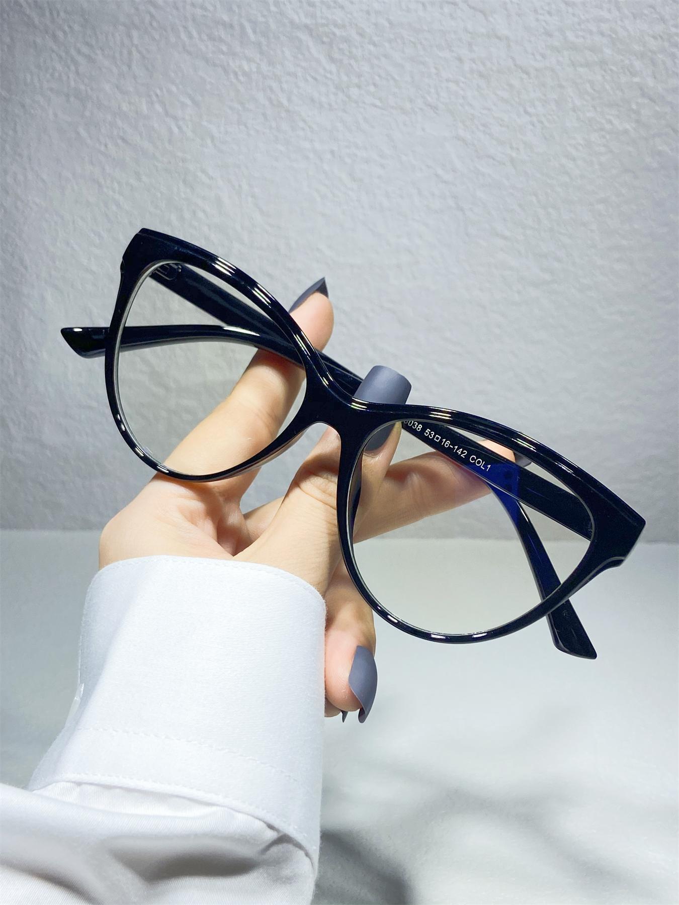 1 Pair Simple Eyeglasses for Everyday Use, Cat Eye Frame Fashion Eyeglasses, Casual Glasses, Travel Accessories for Women & Men, Fashionable Frames Glasses