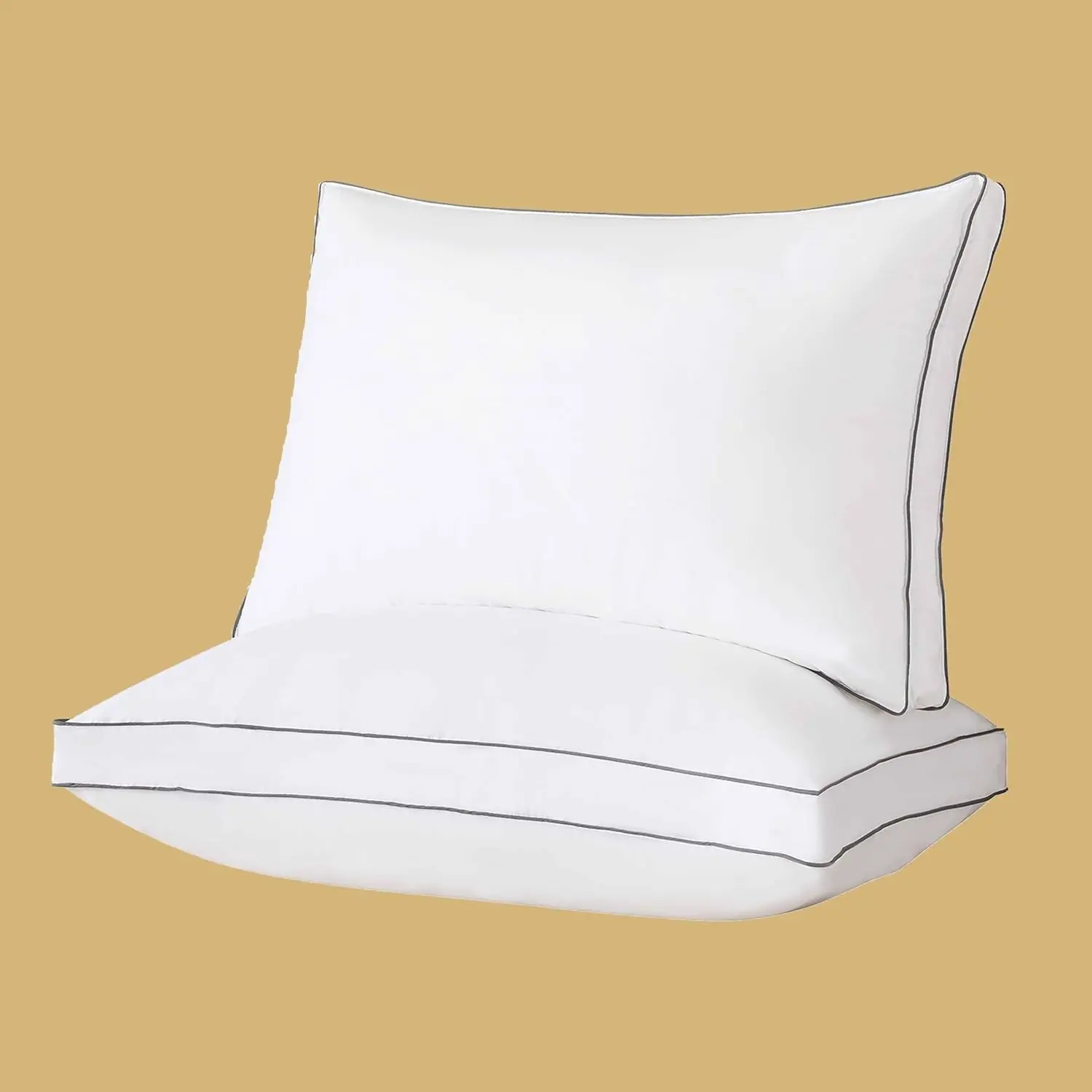 Goose Down Pillows,Gusseted Pillows Queen Size Set of 2 | Goose Down Pillows for Neck Pain, Softness and Support, Relief for Side and Back Sleepers, Luxury Hotel Down Pillows