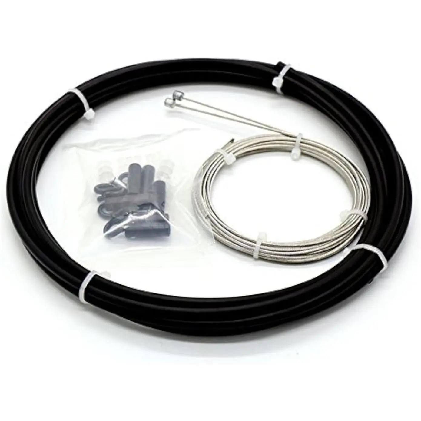 Road Mountain Bike Bicycle Cycling Shifter Cable Housing Kit, includes 2 x 1.8m Shift Cables 1 x 3m 4mm Shift Housing 8 ferrules 12 x Cable end caps