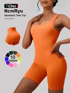 Women's Sportswear Overall, Soft Vertical Groove Fabric, Breathable, Non-Irritating, Wide Straps, Slim Fit, Smooths Belly Fat, Enhances Hip Line