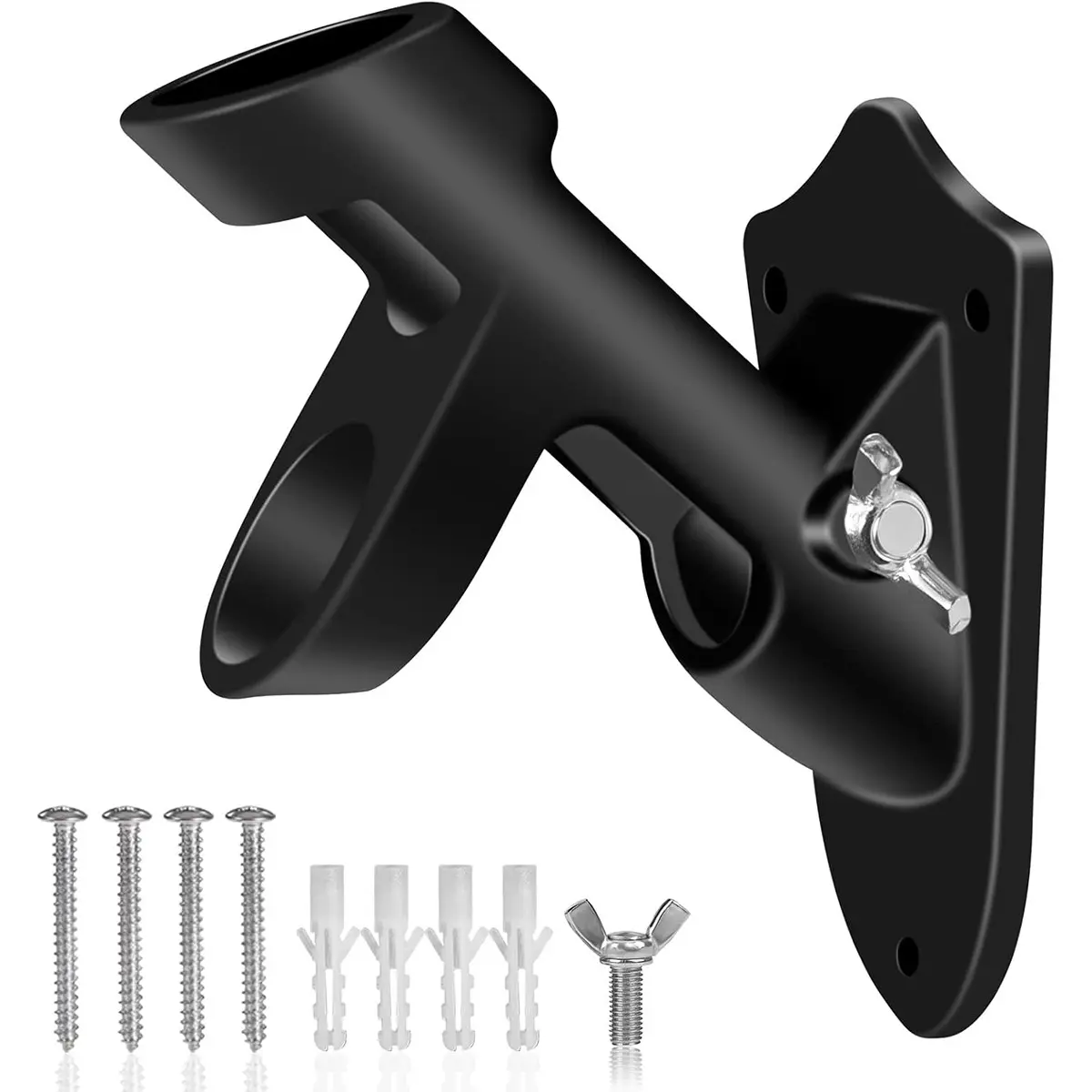 Outdoor Flagpole Mount, Aluminum Flagpole Bracket, Rust-Free Wall-Mounted Flagpole Holder with Stainless Steel Parts, 1 Pack