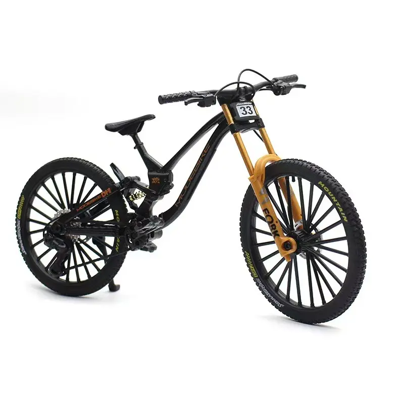 Mini Die-Cast Alloy Bicycle Model 1:6, Mountain Bike Desktop Ornament, Cycling Enthusiasts Collectible Toy, Christmas & Easter Gift
