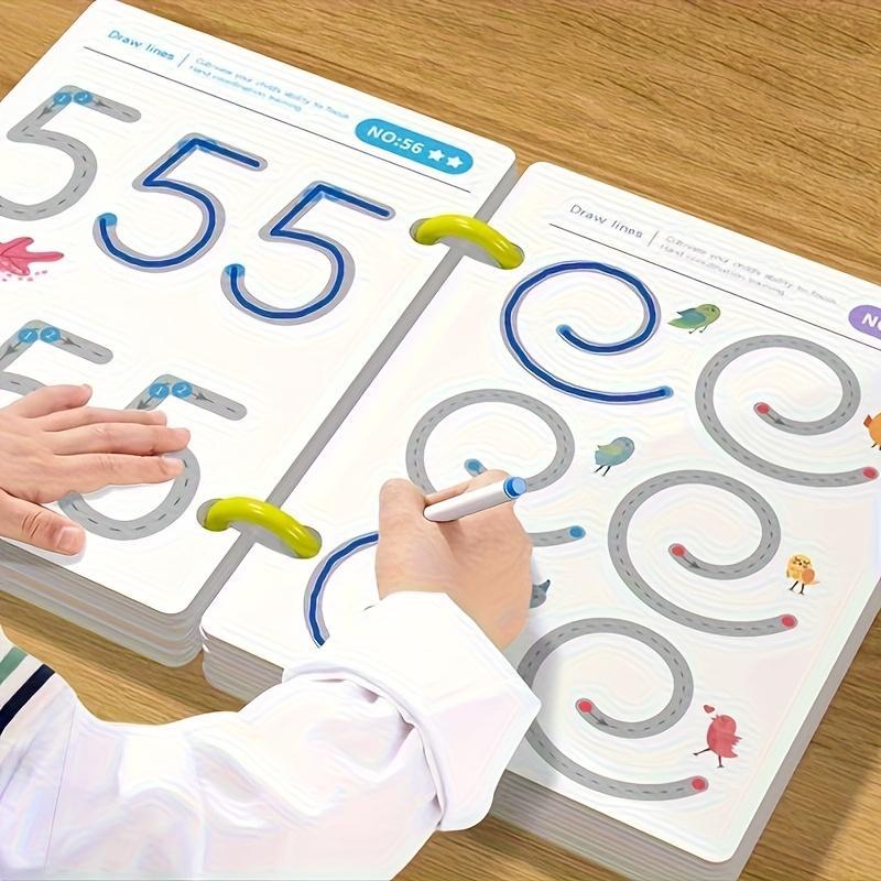 32-Page Reusable Educational Workbook for Kids, Erasable Writing Board, Durable Paper Material for Ages 3-6 Learning Activities, Learning Materials