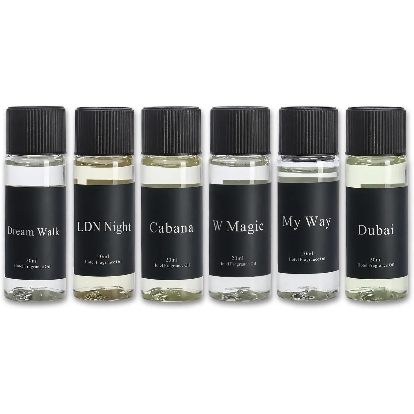 Hotel Collection  Oil Set 20 mL / 0.68 fl oz - Luxury  Essential Oils for Diffuser &  Scenting, Inspired by  5- Hotels - 6  Scents  Set