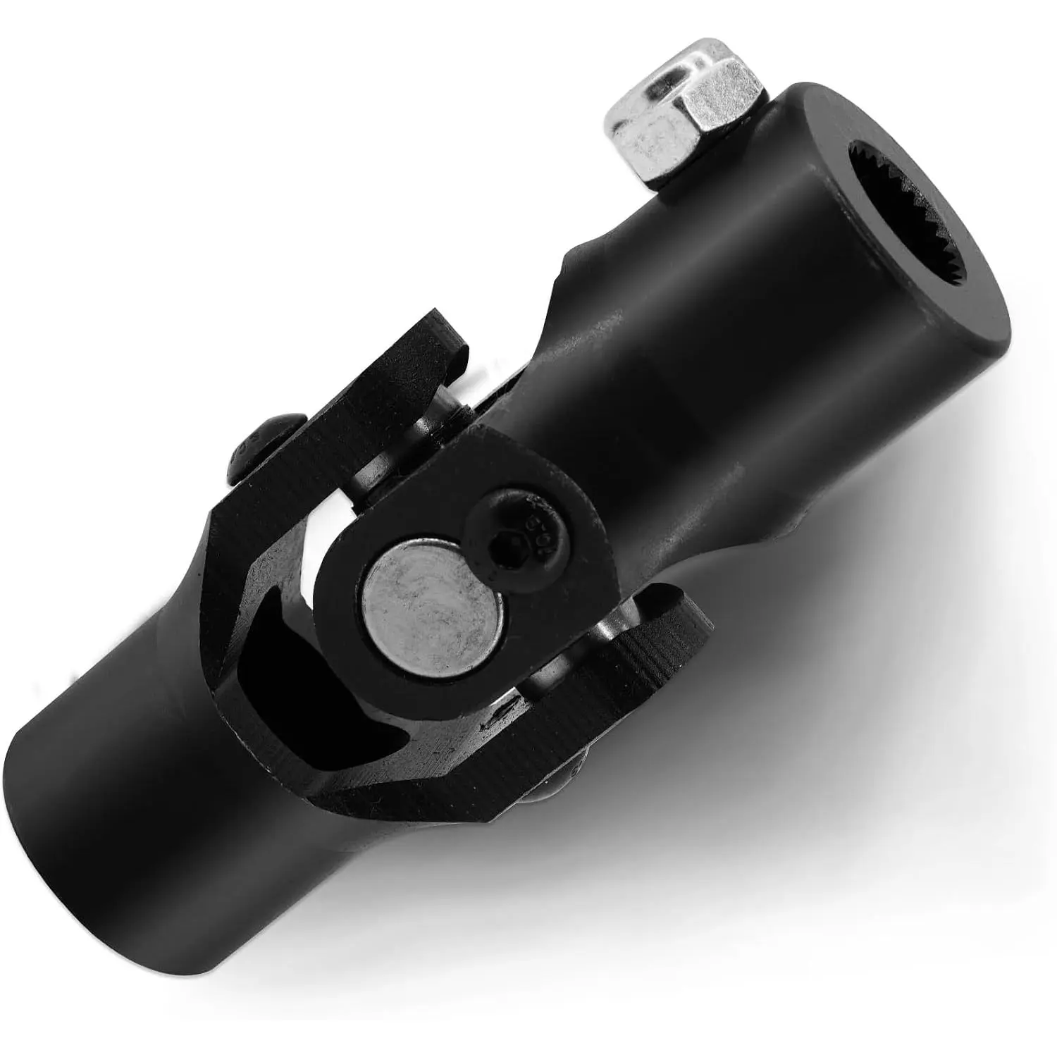 Black Synthetic 3/4"x9/16"-26 Spline Single U-Joint Steering Shaft for Grinding Machines, 96mm (3-3/4") Length