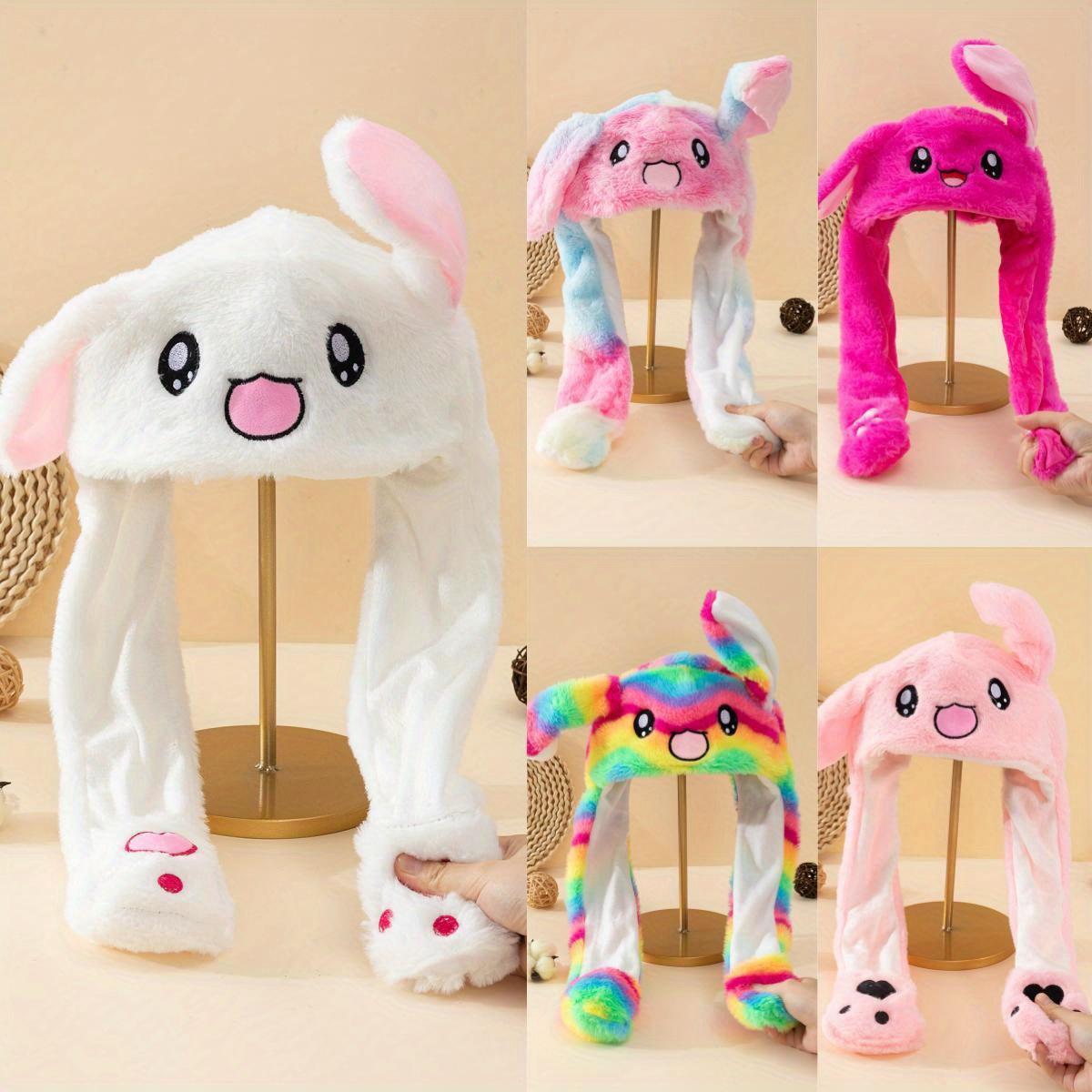 Women's Plush Rabbit Costume Hat - Multi-Color Faux Fur with Bunny Face, Lightweight Non-Elastic for Cosplay, Animal Parties & Christmas, Hand Washable, Bunny Hat, Festive Headwear, Whimsical Headgear, Soft Texture Headwear