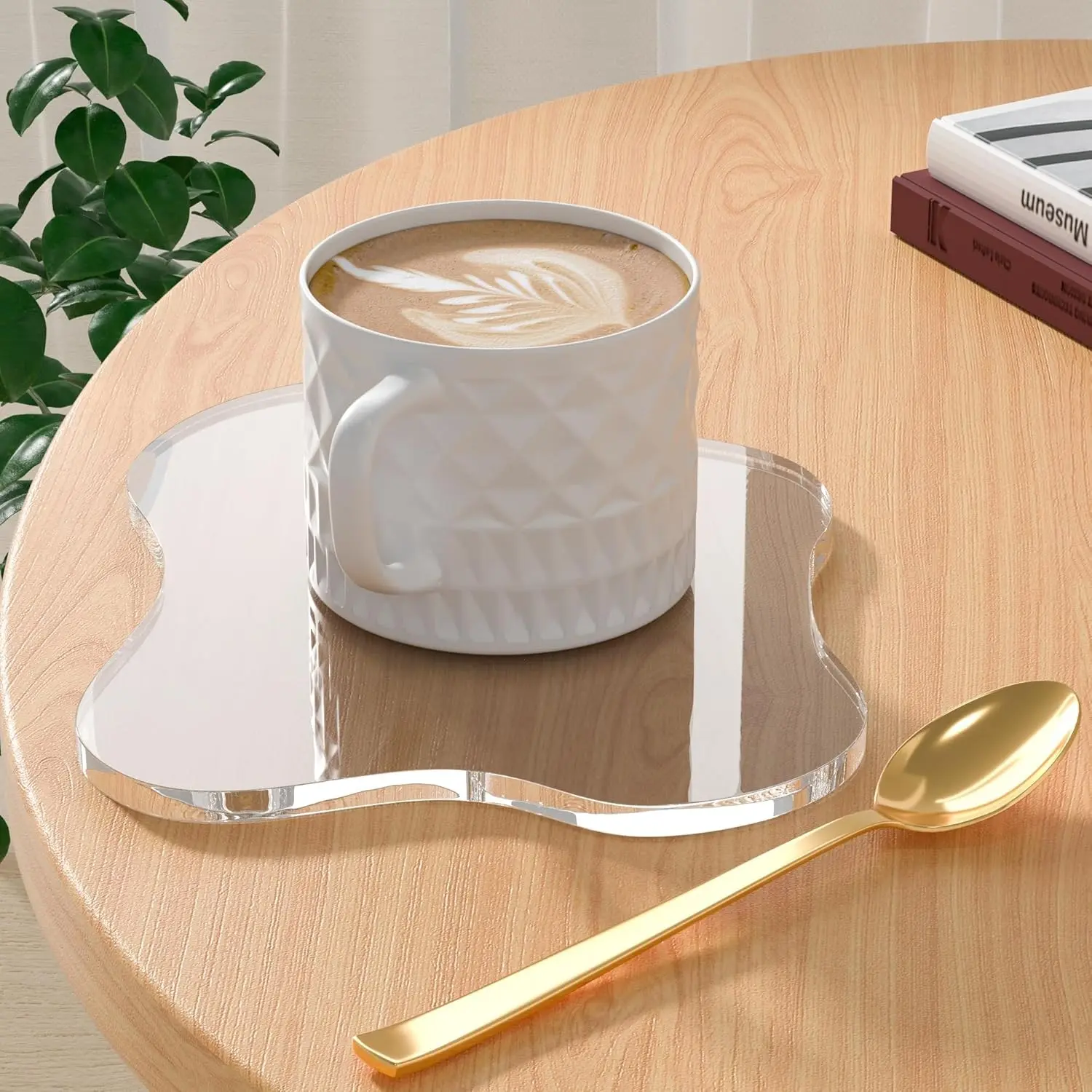Acrylic coaster decorative plate, 5mm transparent irregular bar beverage coaster, transparent cloud shaped coffee cup coaster, suitable for desktop protection and accessory display, gifts for family and friends, Coffee Table Mat, Coasters for drinks