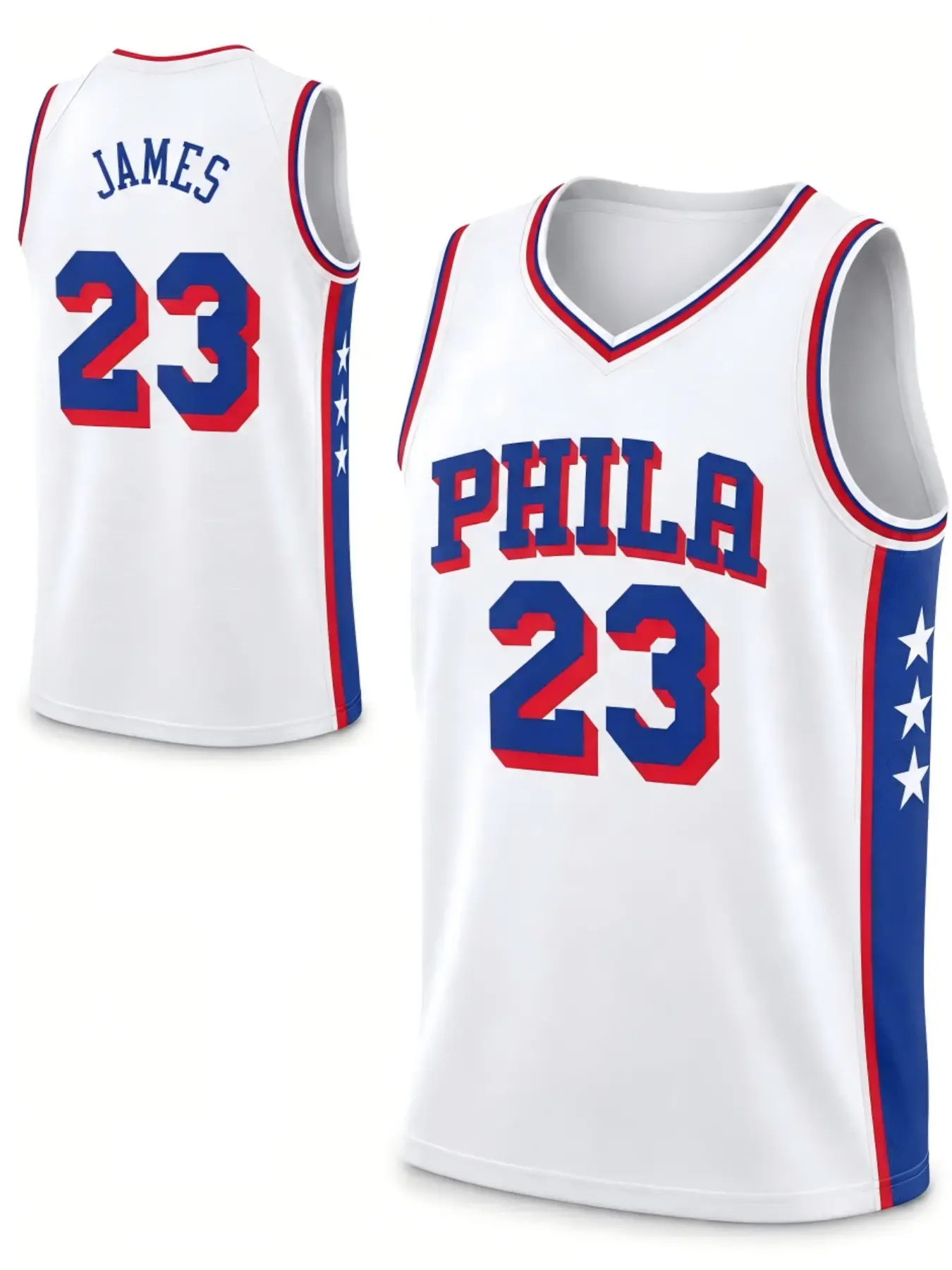 James Harden Philadelphia Embroidered Basketball Jersey, Loose-Fit Sporty Design, All-Season Wear, Unlined Plain Surface