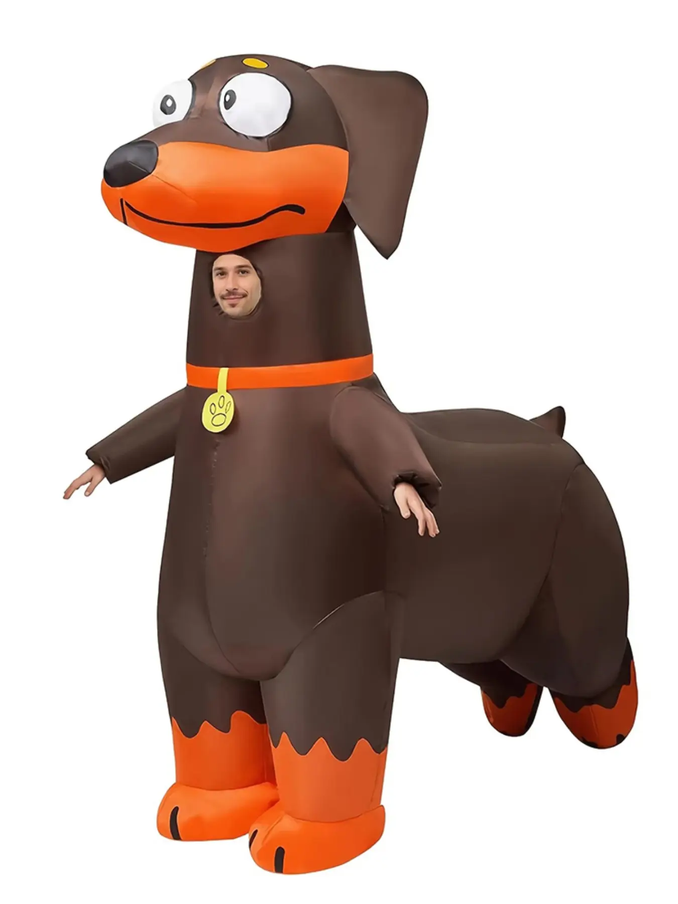 Dog Dachshund Inflatable Oversized Costume Adult, Full Body Blow Up Costume for Halloween, Easter, Carnival, Christmas, Drag Party