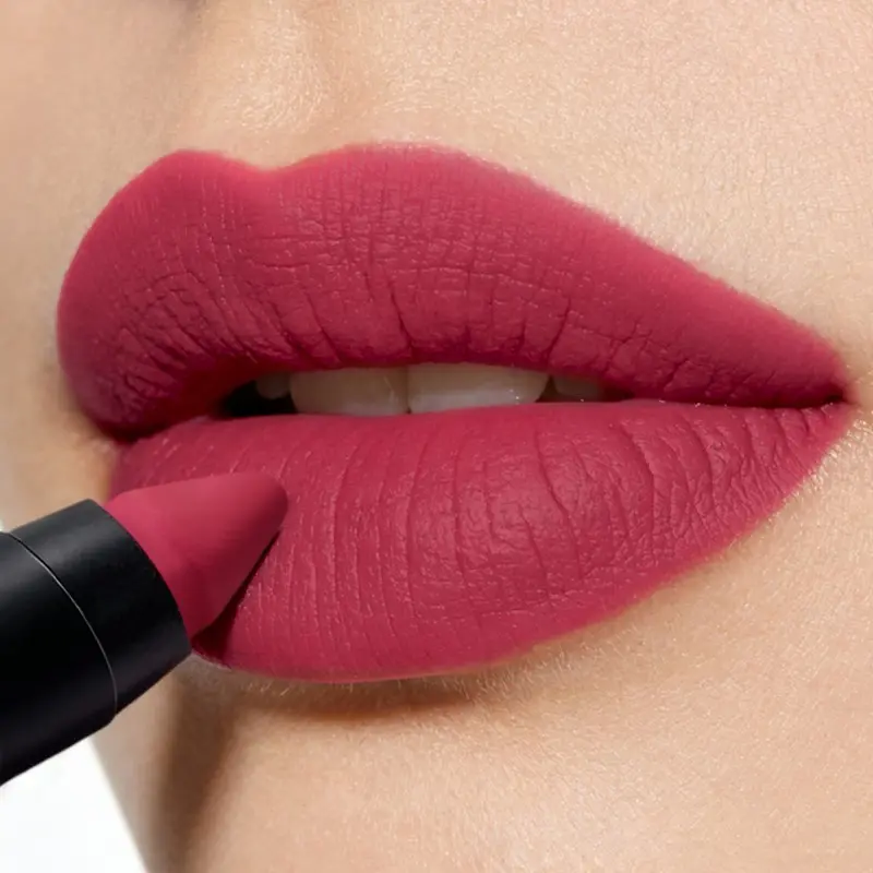 BSIMONE Crayon‑Type Lipstick, Velvet‑Matte Deep Raspberry Lip Stick, Waterproof Non‑Stick‑Cup Muted Wine‑Berry Shade Highly Flattering for Fair and Olive Skin‑Tone Non‑Drying Matte Texture, Ideal for Dating, Club and Evening‑Party Looks