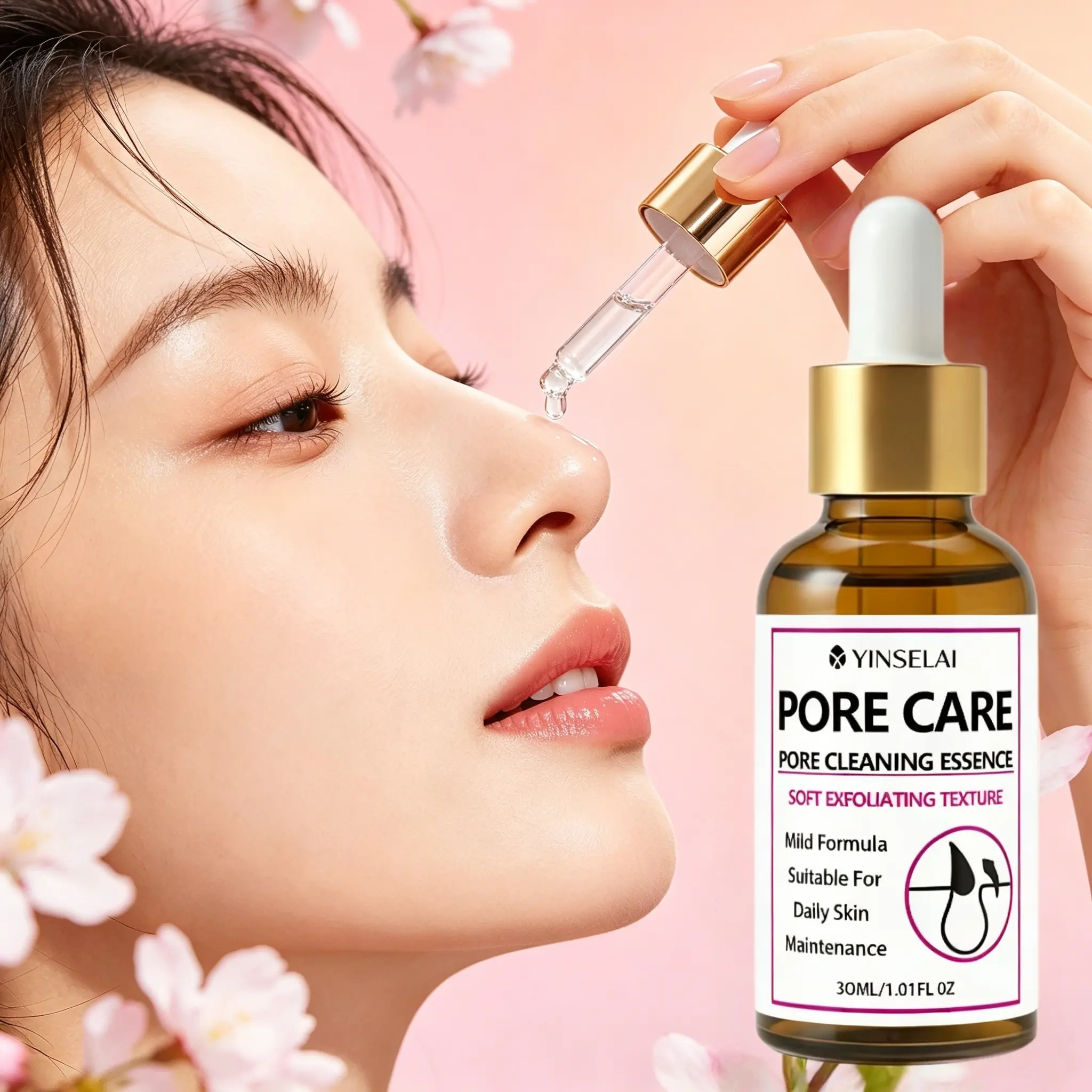 Pore Tightening Exfoliating Facial Essence, Suitable for All Skin Types, Hydrates Dry Skin, Smooths Pores, Liquid Form, 24-Month Shelf Life