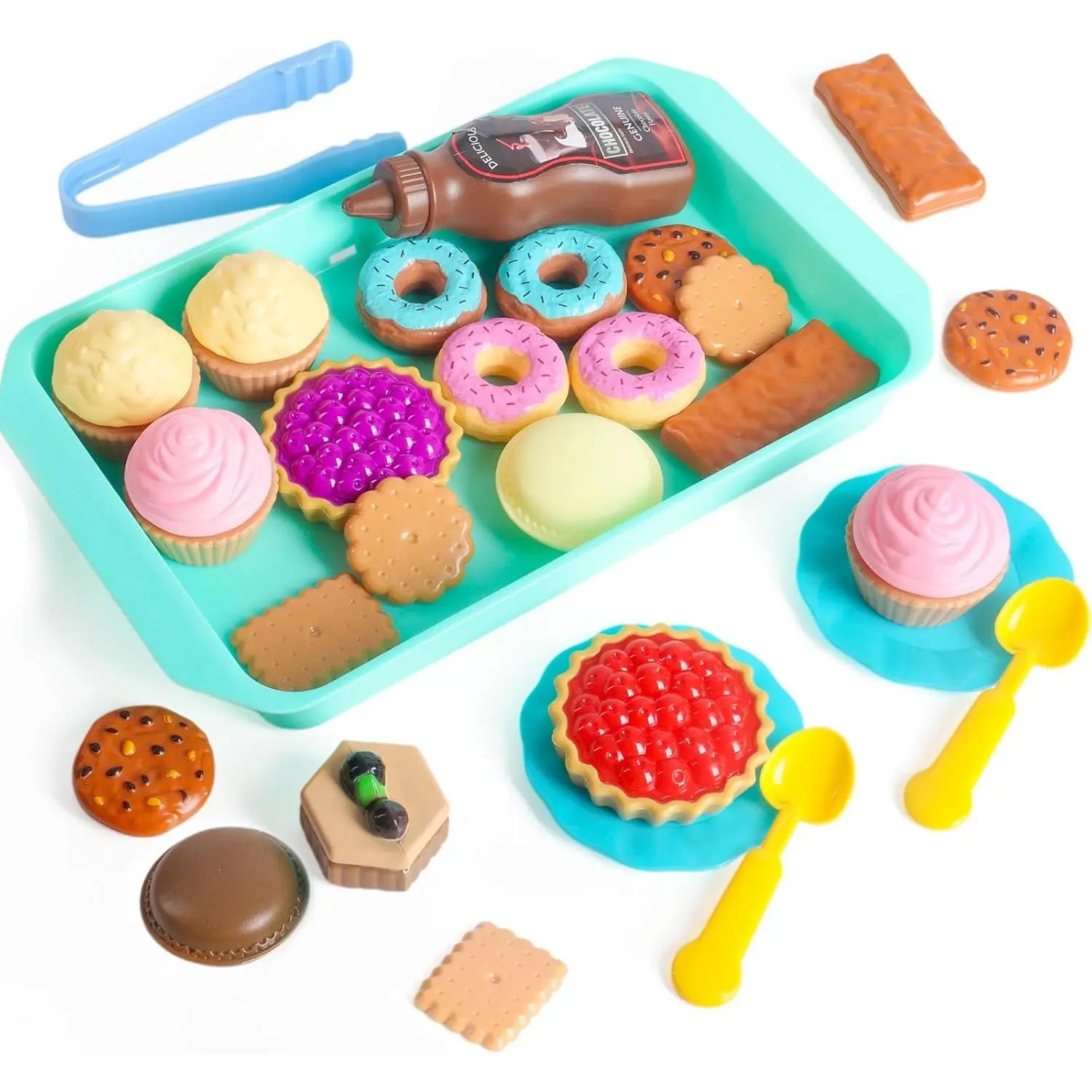 Pretend Play Desserts Toy Set - 29 PCS Kids Desserts Fake Food for Tea Party & Birthday Giftfidget toys
