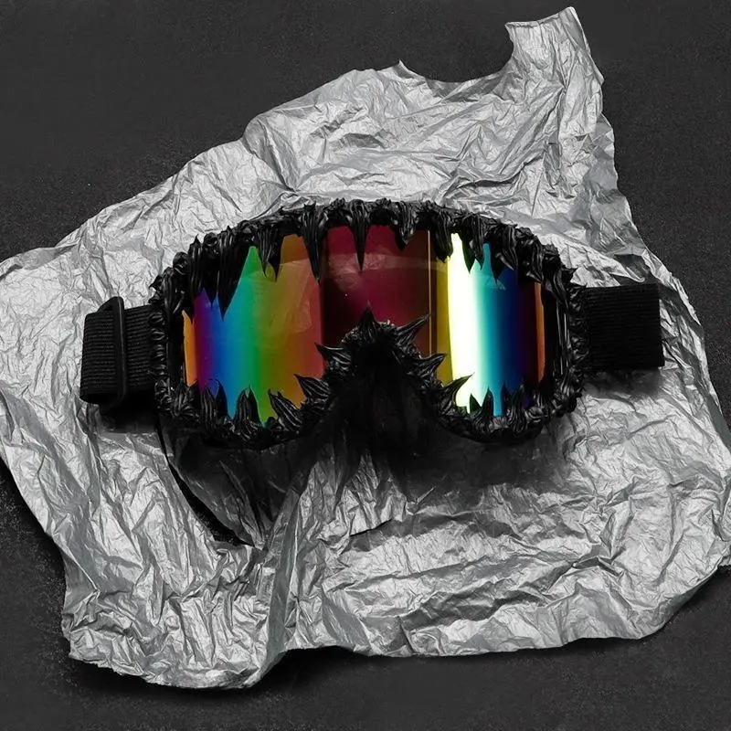 Punk Style Irregular Sports Sunglasses for Men & Women, Lightweight Plastic Frame with Dark Smoke Lens, Windproof for Cycling & Hiking, Cycling Shades, Anti-Wind & Sand, Goggles, Hiking / Light Outdoor, Unisex Names, Handmade Craft, Festivals, Multi-Sport