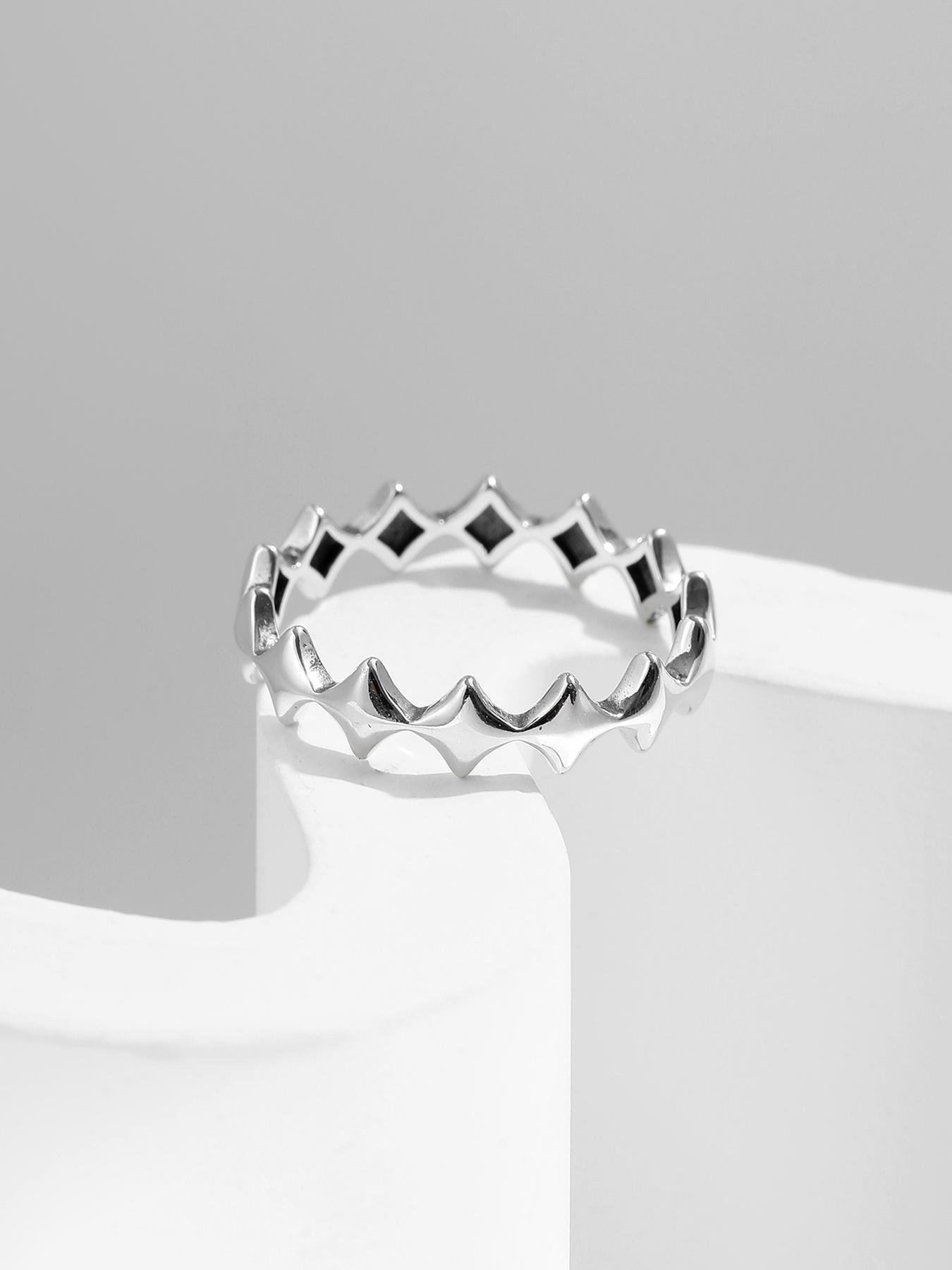 925 Sterling Silver Vintage Star Design Ring, Fashion Accessories for Women & Girls, Trendy All-match & Exquisite Jewelry for Birthday Gift