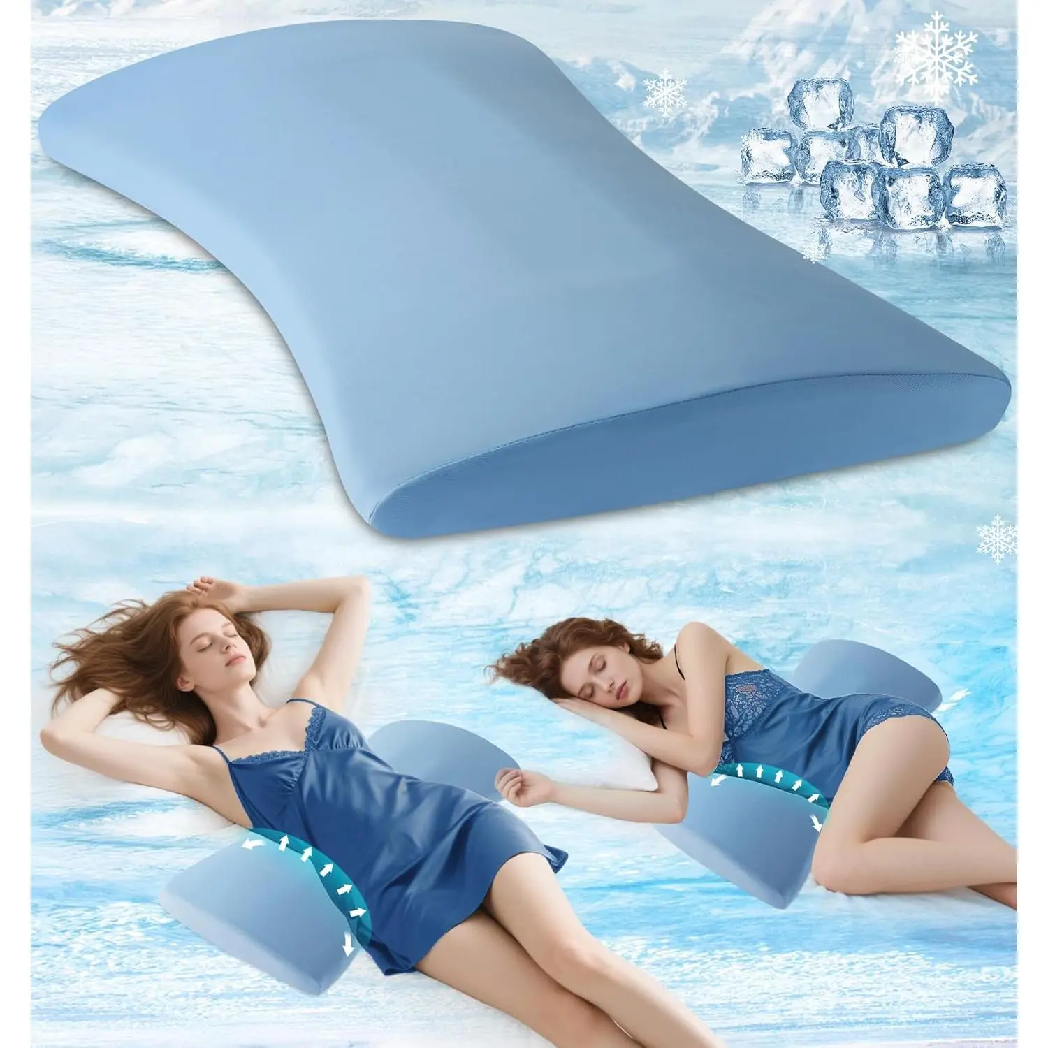 Support Pillow for Bed   : Lower  Pillow for Sleeping - Memory   Pillow - Cooling  Bolster Pillow for Side, & Sleepers - Bed Rest Pillow for , Sofa