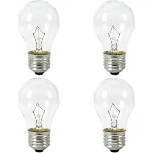 Appliance Oven Light Bulb 40W A15 E26 Medium Base,High Temperature 500 Degrees Resistant Incandescent Light Bulbs for Lava Lamp,Refrigerator,Oven, Microwave, Range Hood Replacement Bulb - 4 Pack