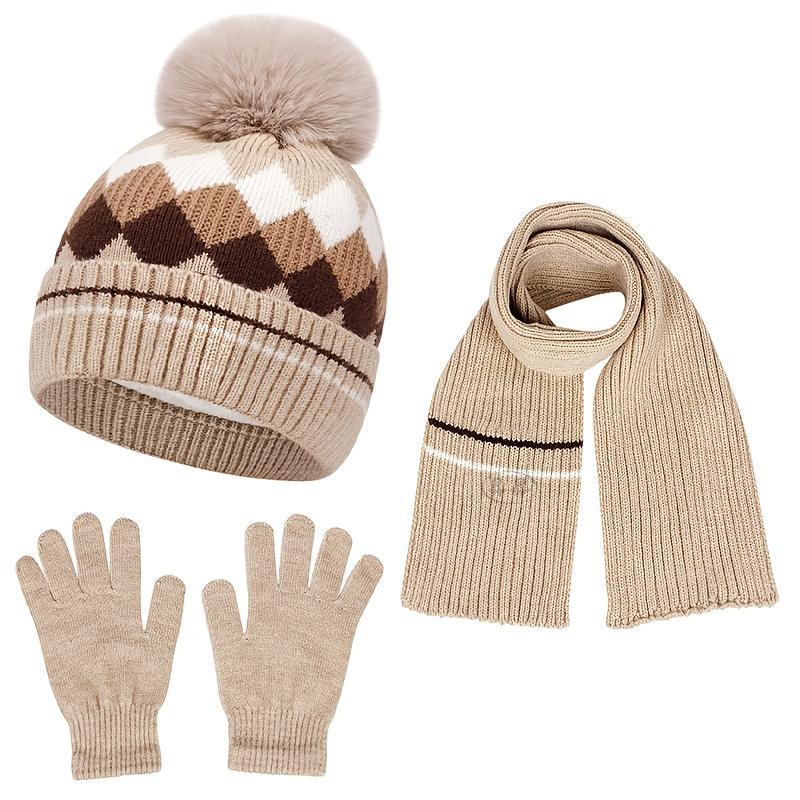 Autumn and Winter Set for Kids: Windproof Warm Gloves, Scarf, and Hat - Outdoor Travel Essentials