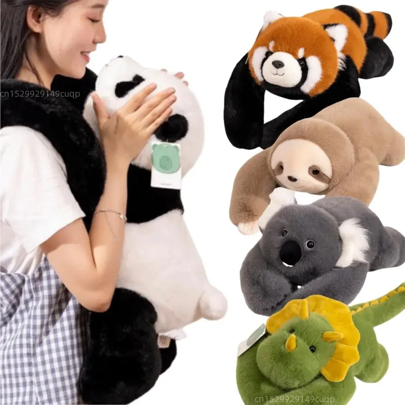 30-65cm Kawaii High-Quality Forest Theme Soft Cotton Plush Doll Pillow, Long-Arm Forest Animal Toy (Raccoon, Dinosaur, Sloth, Panda, Koala) for House Decoration & Animal Lovers